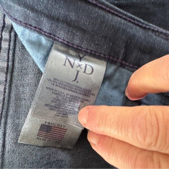 NYDJ Classic Straight Leg Jeans Denim Pants Size 12 Deep Blue Pants Stretch - Picture 6 of 12